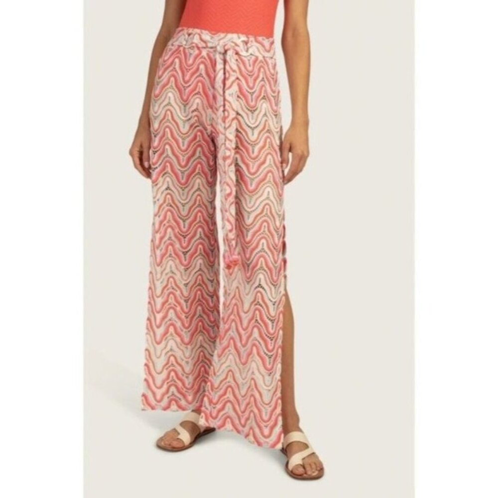 TRINA TURK Cover Up M Serafina Crochet Cover Up Pants Boho Resortwear